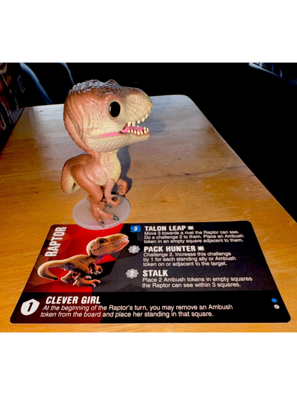 Funko Pop Raptor Vinyl Figure from Jurassic Park Funko Verse game w/Char Card